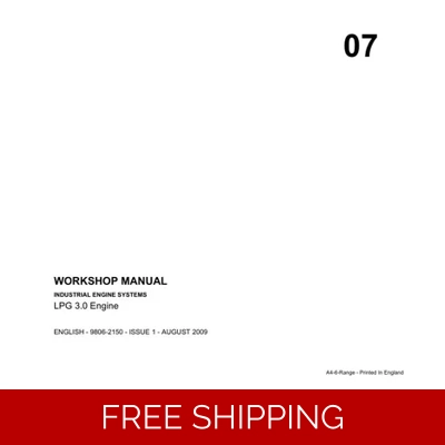 JCB LPG 3.0 INDUSTRIAL ENGINE SYSTEMS WORKSHOP MANUAL